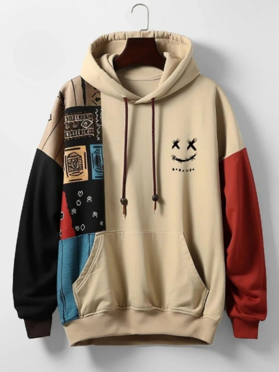 Mens 3D Print Hooded Sweatshirt Loose Comfortable Fleece Pullover