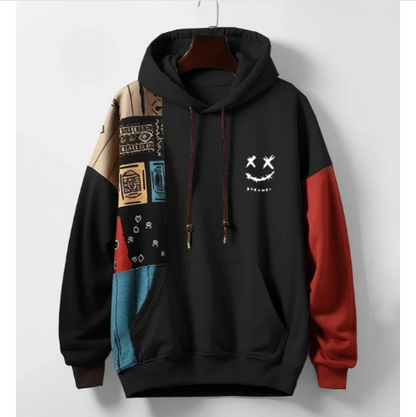 Mens 3D Print Hooded Sweatshirt Loose Comfortable Fleece Pullover
