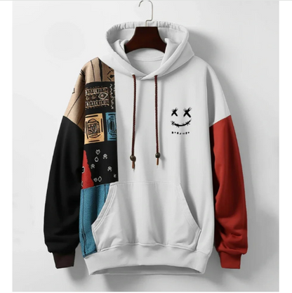 Mens 3D Print Hooded Sweatshirt Loose Comfortable Fleece Pullover