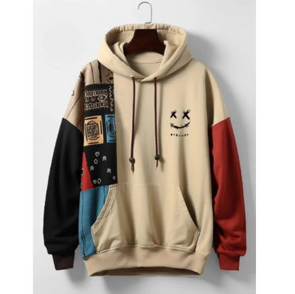 Mens 3D Print Hooded Sweatshirt Loose Comfortable Fleece Pullover