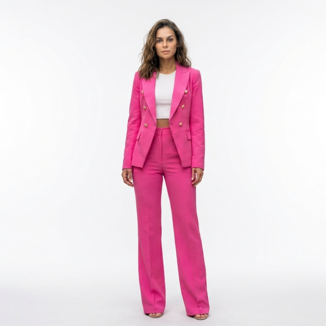 Blazer de Doble Botonadura de Corte Estructurado para Mujer