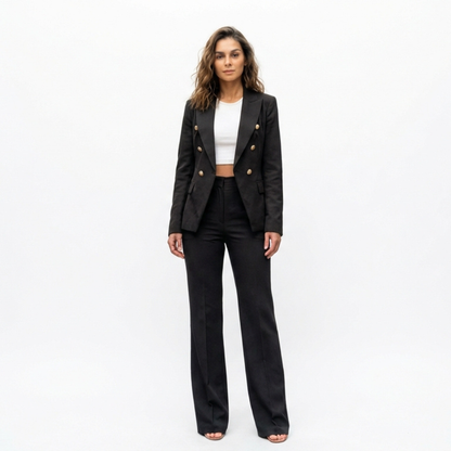 Blazer de Doble Botonadura de Corte Estructurado para Mujer