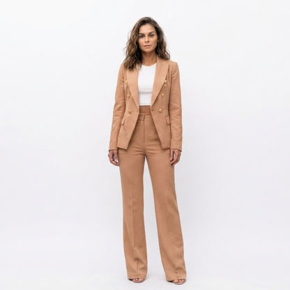 Blazer de Doble Botonadura de Corte Estructurado para Mujer