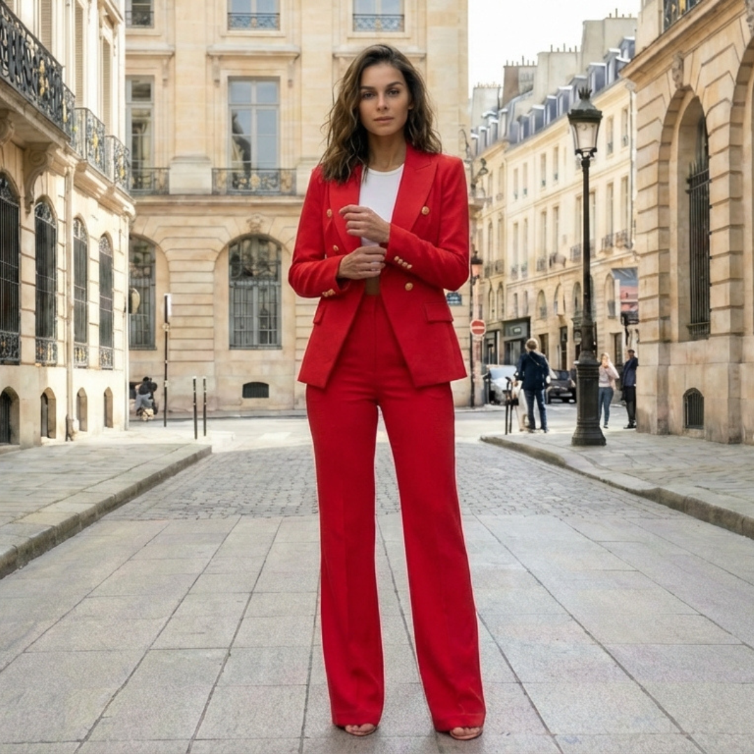 Blazer de Doble Botonadura de Corte Estructurado para Mujer