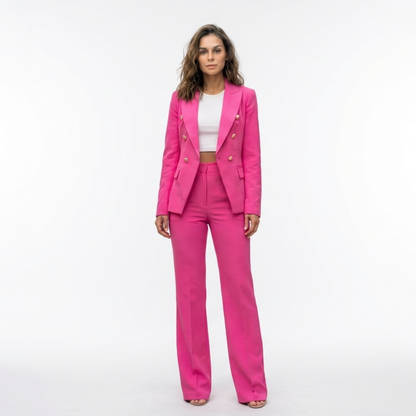 Blazer de Doble Botonadura de Corte Estructurado para Mujer