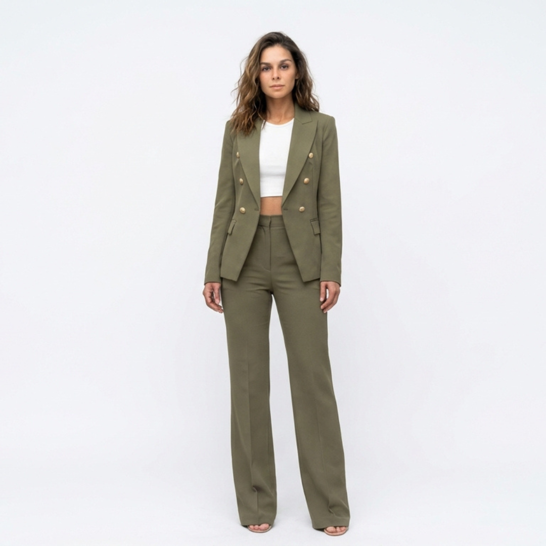 Blazer de Doble Botonadura de Corte Estructurado para Mujer