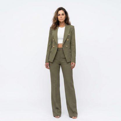 Blazer de Doble Botonadura de Corte Estructurado para Mujer