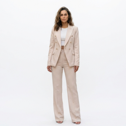 Blazer de Doble Botonadura de Corte Estructurado para Mujer