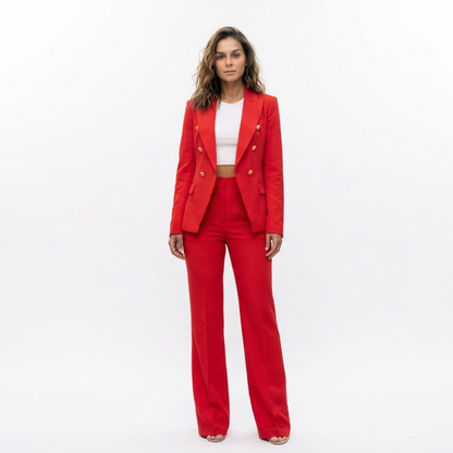 Blazer de Doble Botonadura de Corte Estructurado para Mujer