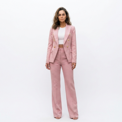 Blazer de Doble Botonadura de Corte Estructurado para Mujer