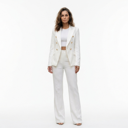 Blazer de Doble Botonadura de Corte Estructurado para Mujer