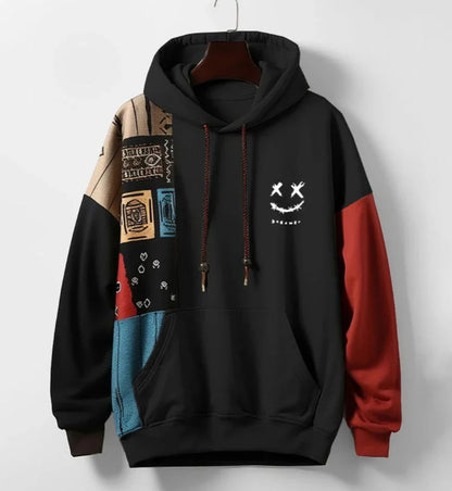 Mens 3D Print Hooded Sweatshirt Loose Comfortable Fleece Pullover